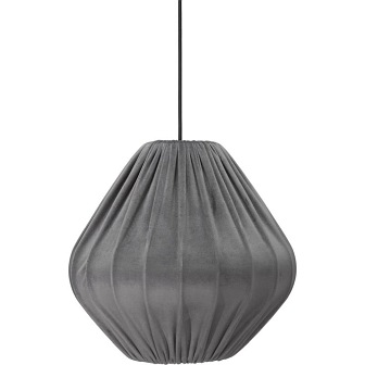 Lampa wisząca abażur Malmo aksamit szary